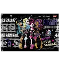 Альбом для рисования 24л. А4 на спирали Школа Монстров -(Monster High), с перфорацией