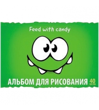 Альбом для рисования 40л. А4 на скрепке CUT THE ROPE