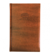 Телефонная книга А5, 80л., кожзам, Nebraska, коричневый