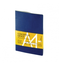 Блокнот 60л. А4 на сшивке Conceptual Office, синий, карман на внутренней стороне обложки