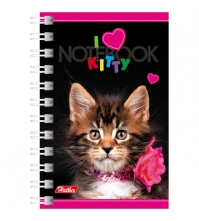 Записная книжка 40л. А7 на гребне I love kitty