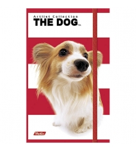 Записная книжка 80-50л. А6 на гребне The DOG, твердая обложка, с клапанами, на резинке