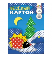 Картон цветной двусторонний А4 6л. 6цв., Веселый узор Звездочки