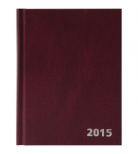 Ежедневник датированный 2015г, А6, 168л, БВ, бордовый