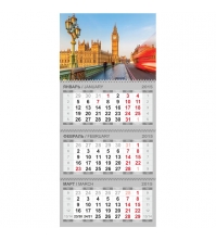Календарь кварт. 3 бл. на 3-х гр. Standard -Big Ben, с бегунком, 2015