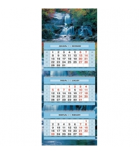 Календарь кварт. 3 бл. на 3-х гр. Люкс- Водная феерия,с бегунком, цв.блок серебро, 2015