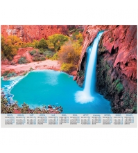 Календарь настенный листовой А2 Горный водопад, 2015