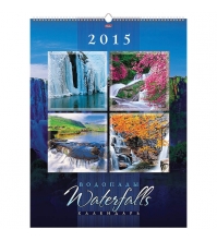 Календарь настен. перекид. на гребне Эксклюзив- Водопады, 45*60 см, с ригелем, 2015