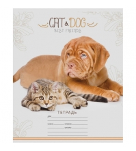 Тетрадь 12л. клетка Питомцы. Best friends, блок 60 г/м?, ВД-лак