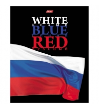 Тетрадь 48л. А5 клетка White Blue Red, выборочный лак