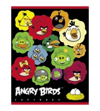 Тетрадь 48л. А5 клетка на гребне Angry Birds