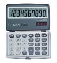 Калькулятор карманный CTC 10 разрядов, двойное питание, 63*106*14 мм, серый