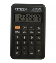 Калькулятор карманный LC 8 разрядов, питание от батарейки, 60*99*7 мм, черный