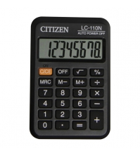 Калькулятор карманный LC 8 разрядов, питание от батарейки, 88*58*11 мм, черный