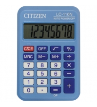Калькулятор карманный LC 8 разрядов, питание от батарейки, 90*60*12 мм, голубой