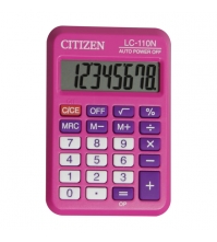 Калькулятор карманный LC 8 разрядов, питание от батарейки, 90*60*12 мм, розовый