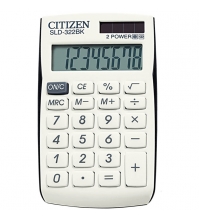 Калькулятор карманный SLD 8 разрядов, двойное питание, 64*105*9 мм, белый/черный