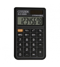 Калькулятор карманный SLD 8 разрядов, двойное питание, 98*62*10 мм, черный