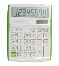 Калькулятор настольный CDC 8 разрядов, двойное питание, 108*135*24 мм, зеленый/белый