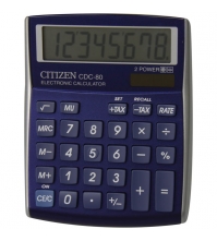 Калькулятор настольный CDC 8 разрядов, двойное питание, 109*135*25 мм, синий