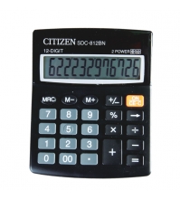 Калькулятор настольный SDC 12 разрядов, двойное питание, 125*100*32 мм, черный