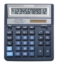 Калькулятор настольный SDC 12 разрядов, двойное питание, 205*159*27 мм, синий