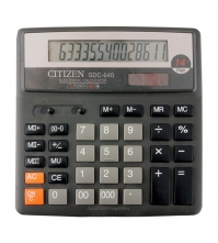 Калькулятор настольный SDC 14 разрядов, двойное питание, 156*156*31 мм, серый