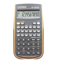 Калькулятор научный 10 разрядов, 128 функций, питание от батарейки, 78*153*12 мм, черный/оранжевый