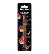 Карандаш ч/г Angry Birds НВ, 2шт., заточен., в блистере, европодвес