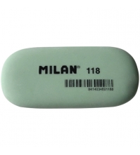 Ластик MILAN 118, овальный, средний, каучук, 62*28*8мм