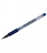 Ручка гелевая синяя, 0,7мм, игольчатый стержень, грип