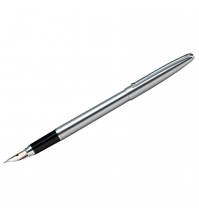 Ручка перьевая Silk Prestige синяя,  0,8мм, корпус хром, пластик.футляр