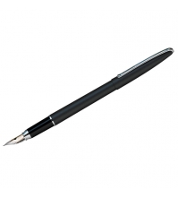 Ручка перьевая Silk Prestige синяя, 0,8мм, корпус черный/хром, пластик.футляр