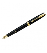 Ручка перьевая Sonnet Black Laque GT корпус черный/золото, подар.уп.