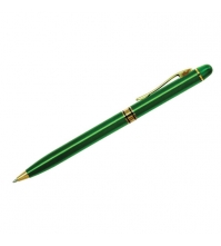 Ручка шариковая Golden Premium синяя, 0,7мм, корпус зеленый, механизм поворотный, инд. упак.