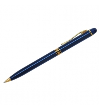 Ручка шариковая Golden Premium синяя, 0,7мм, корпус синий, механизм поворотный, инд. упак.