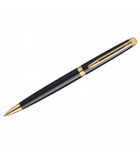 Ручка шариковая Hemisphere Mars Black GT синяя, 1мм, корпус черный/золото, поворотн., подар.уп.