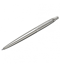 Ручка шариковая Jotter Premium Shiny Stainless Steel Chiselled синяя, 0,7мм, корпус хром, подар.уп