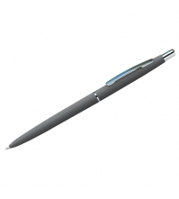 Ручка шариковая Silk Premium синяя, 0,7мм, корпус серый/хром, автоматическая, пластик.футляр