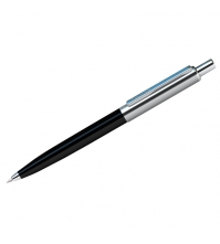 Ручка шариковая Silver Arrow синяя, 1мм, корпус черный/хром, автоматическая, пластик.футляр