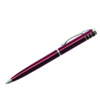 Ручка шариковая Silver Standard синяя, 0,7мм, корпус бордо, механизм поворотный, инд. упак.