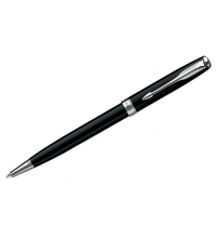 Ручка шариковая Sonnet Matte Black Laque CT черная, 0,7мм, корпус черный/хром, поворотн., подар.уп