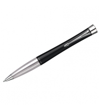 Ручка шариковая Urban Muted Black CT синяя, 0,7мм, корпус черный/хром, подар.уп.