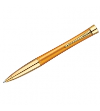 Ручка шариковая Urban Premium Mandarin Yellow синяя, 0,7мм, корпус мандарин/золото,пов., подар.уп.