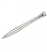 Ручка шариковая Urban Premium Pearl Metal Chiselled синяя, 0,7мм, корпус хром, поворотн., подар.уп