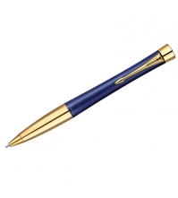 Ручка шариковая Urban Premium Purple Blue синяя, 0,7мм, корпус синий/золото, поворот,подар.уп.