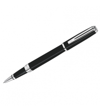 Ручка-роллер Exception Slim Black Lacquer ST черная, 1мм, корпус черный/хром, подар.уп