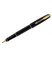 Ручка-Роллер Sonnet Black GT черная, 0,5мм, корпус черный, подар. уп.