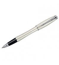 Ручка-Роллер Urban Premium Pearl Metal Chiselled черная, 0,5мм, корпус хром, подар.уп.