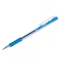 Ручка шариковая автоматическая OfficeSpace синяя, 1мм, грип, прозрачный корпус